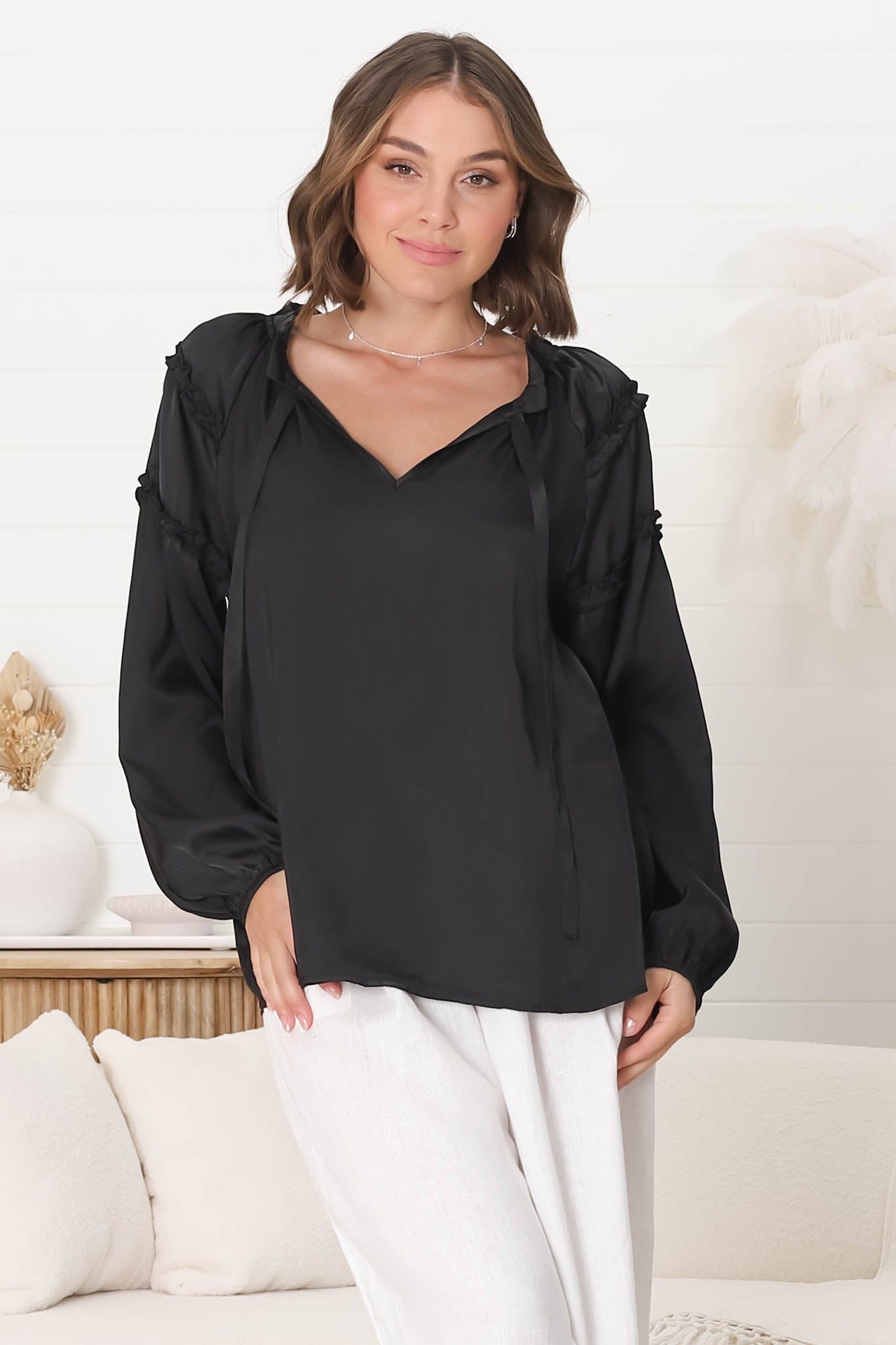 Effortless Chic Balloon-Sleeve Blouse