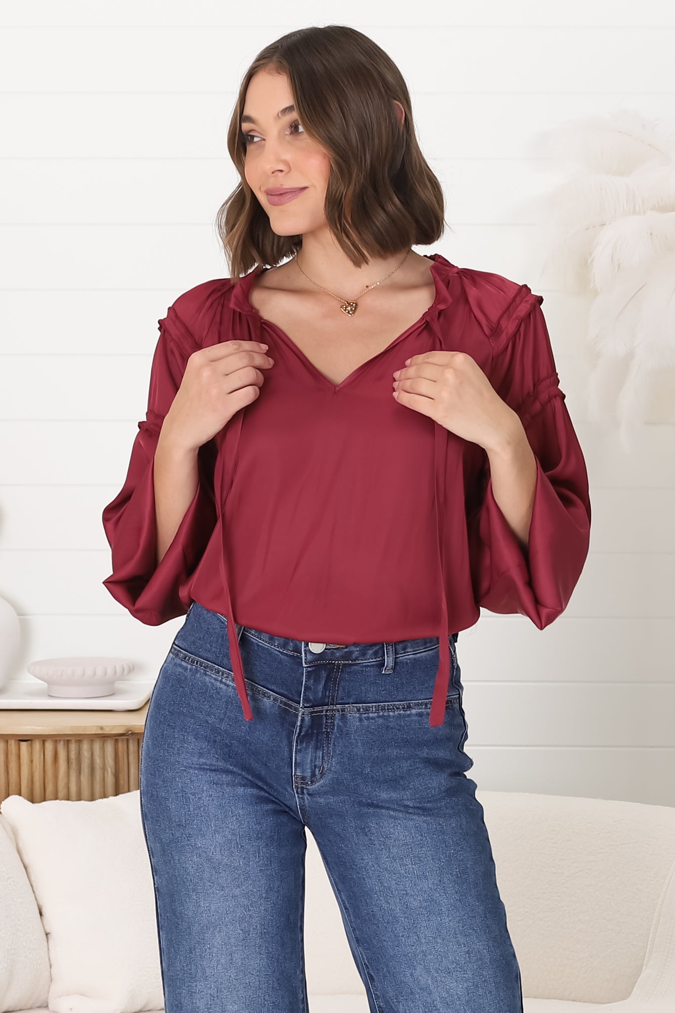 Elegant Wine Blouse