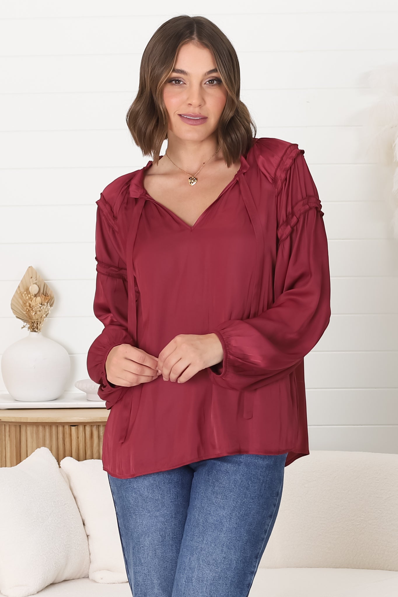 Elegant Wine Blouse