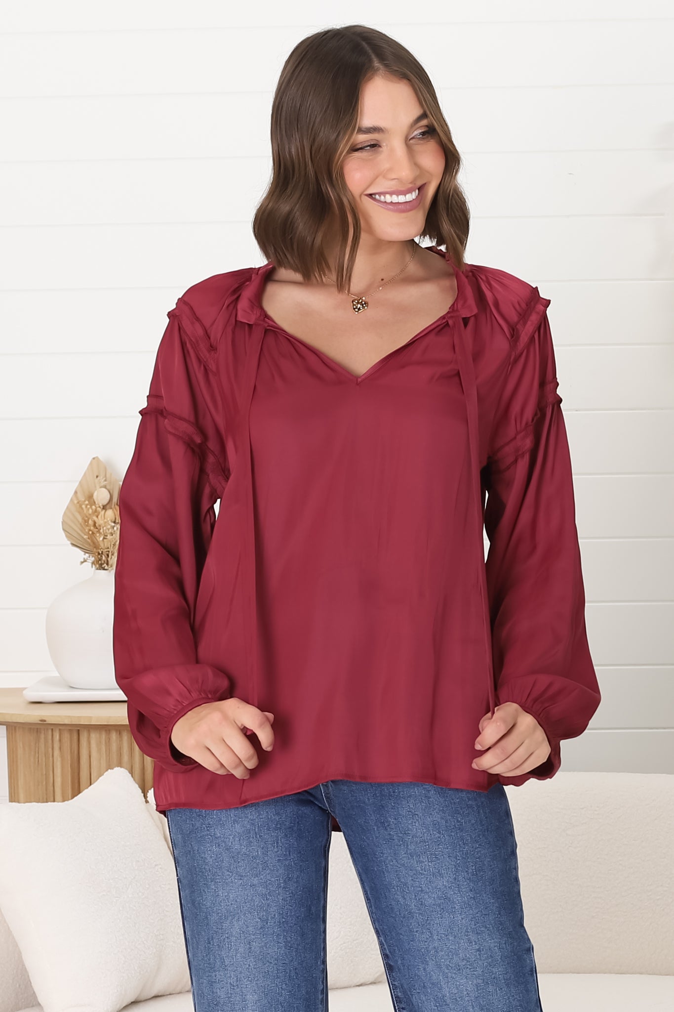 Elegant Wine Blouse