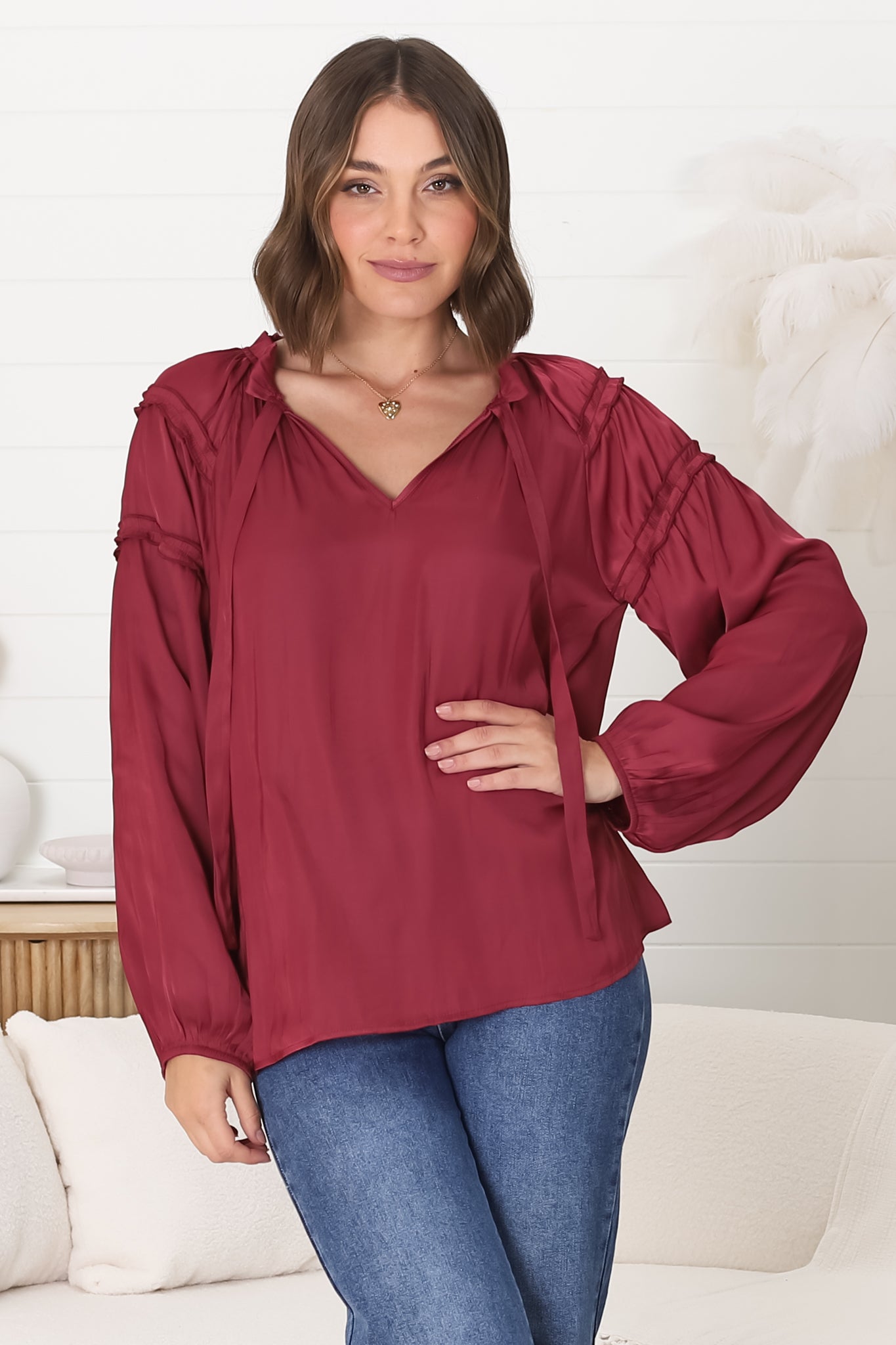 Elegant Wine Blouse