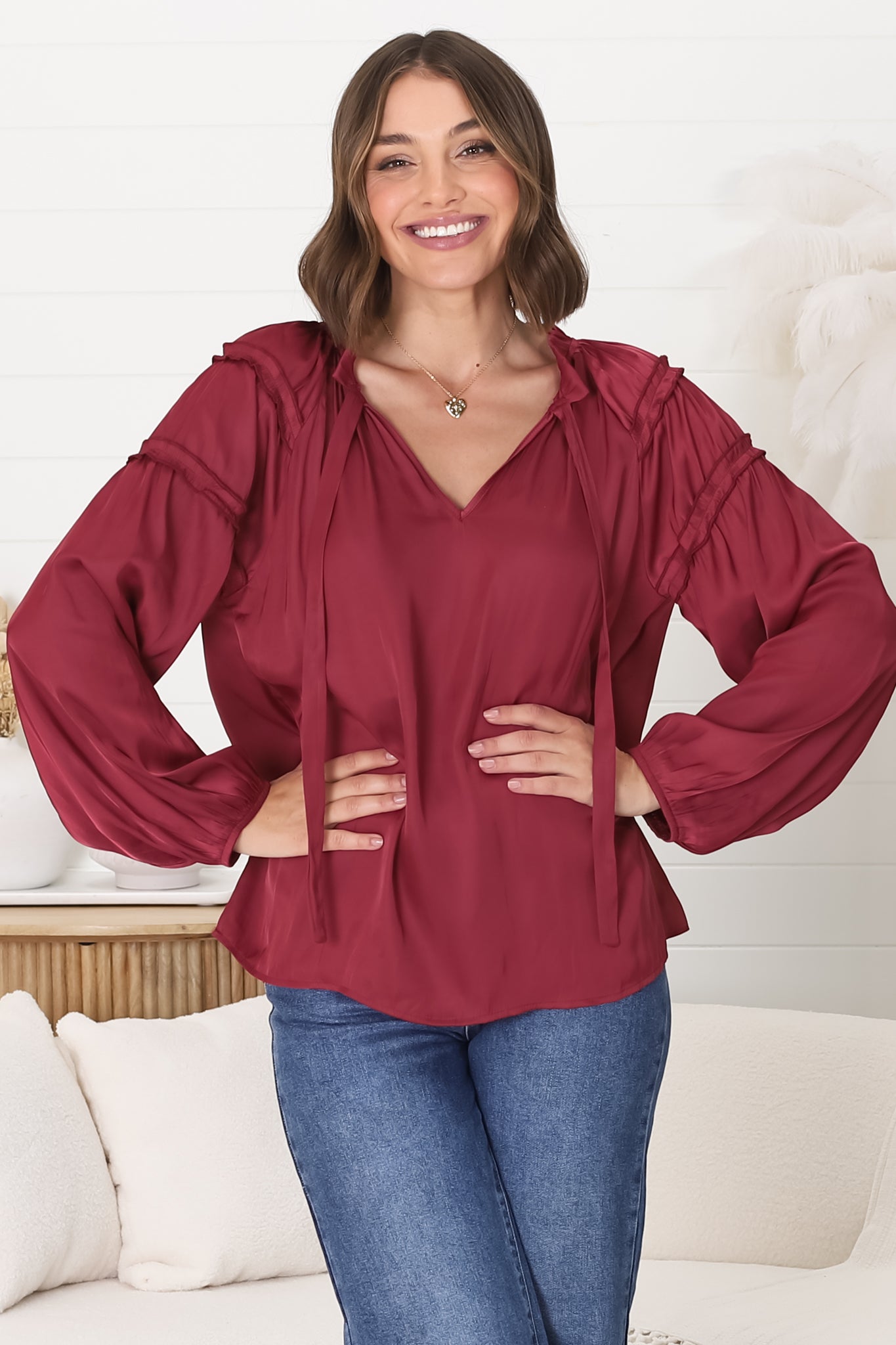 Elegant Wine Blouse