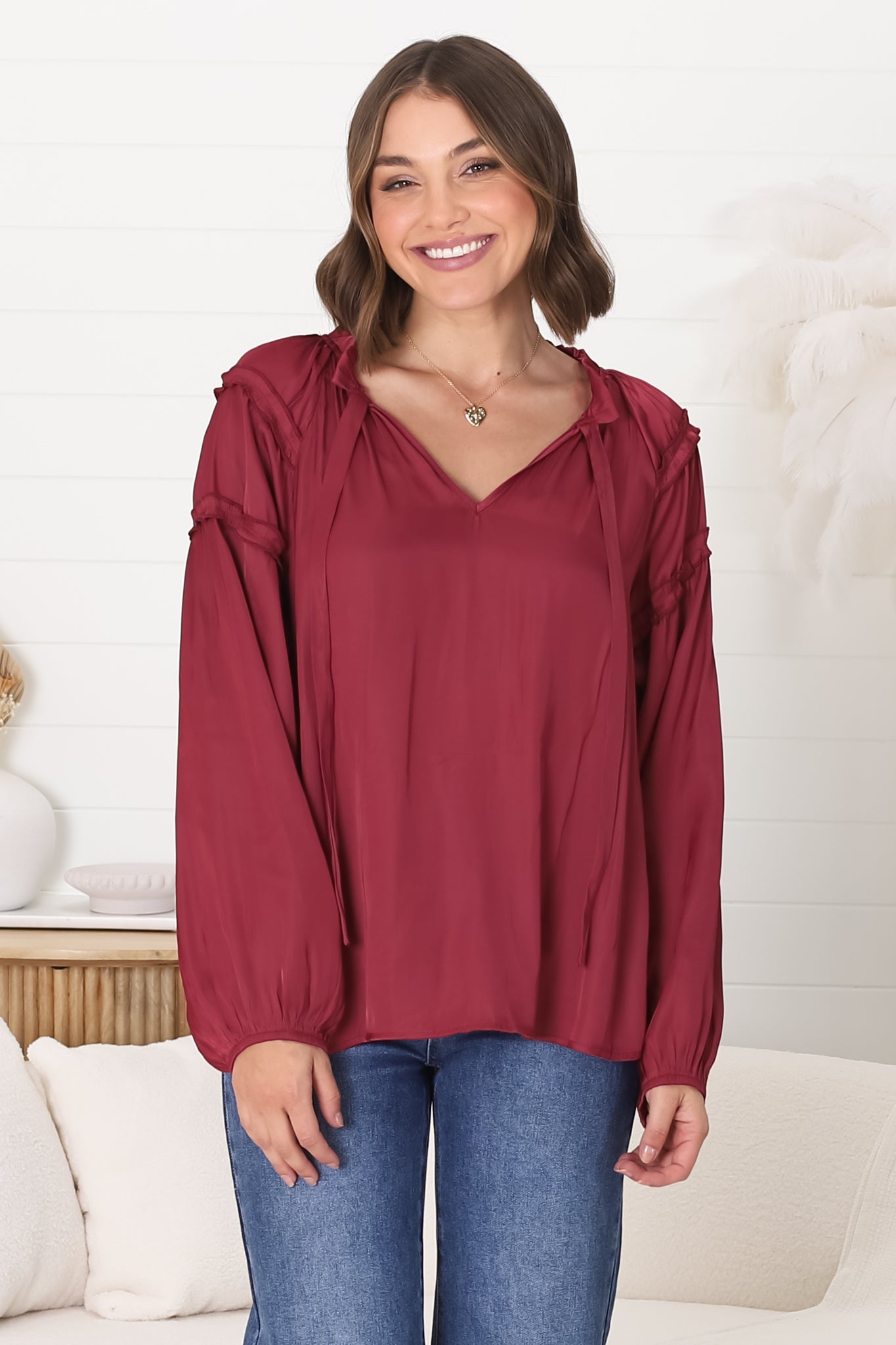 Elegant Wine Blouse
