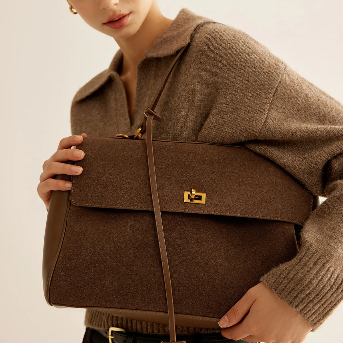Plush-Suede Handbag