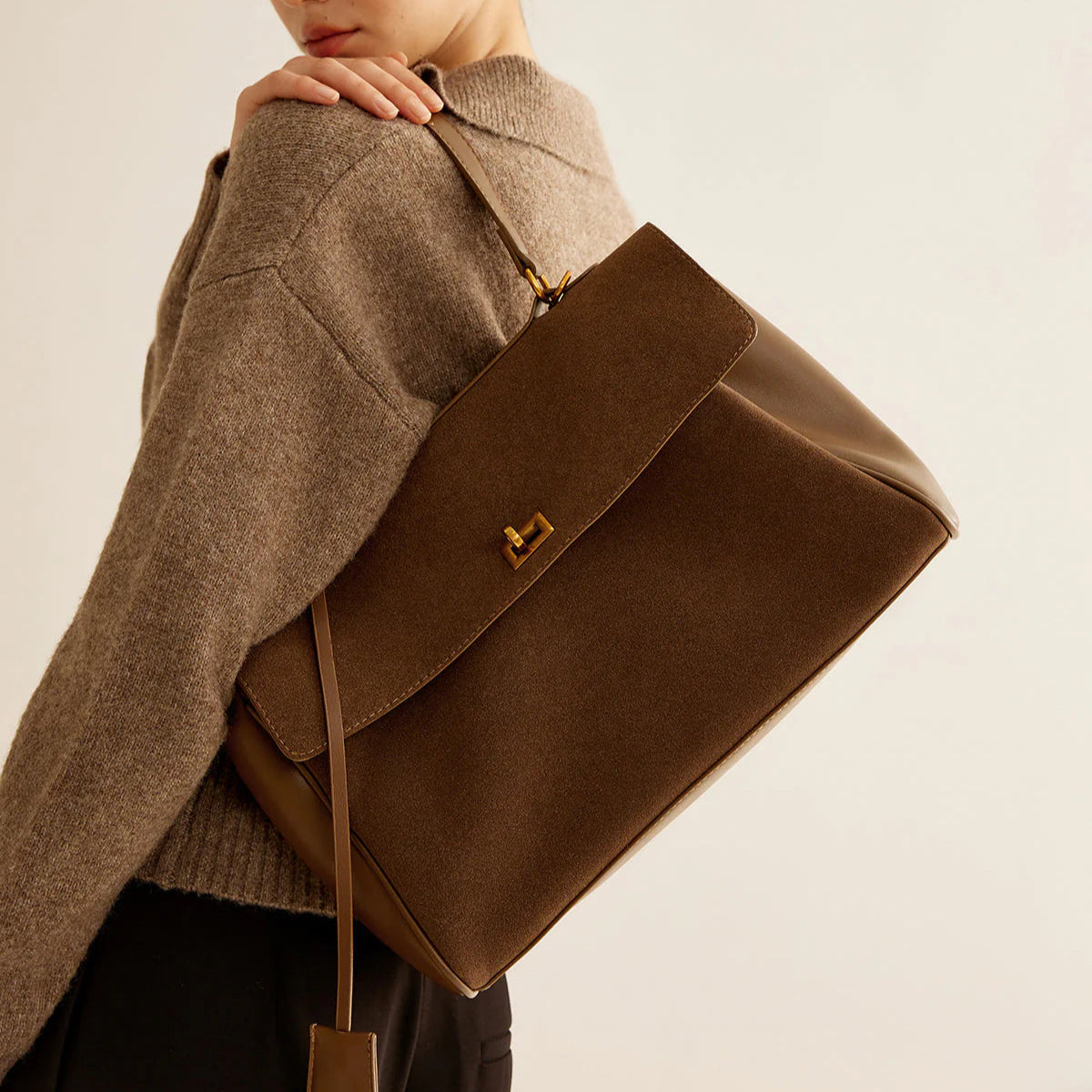Plush-Suede Handbag