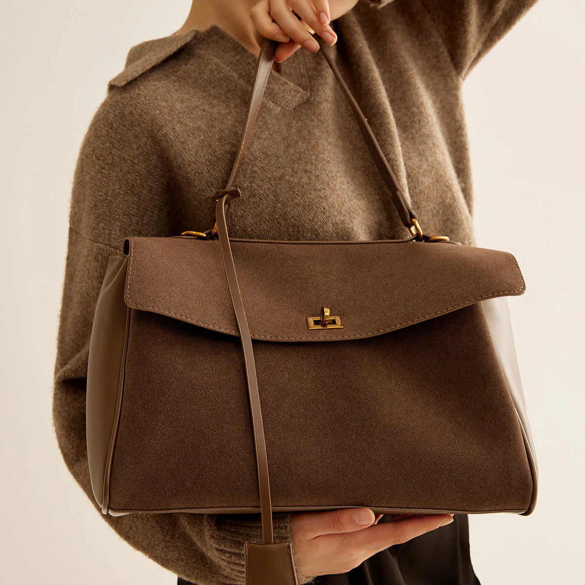 Plush-Suede Handbag