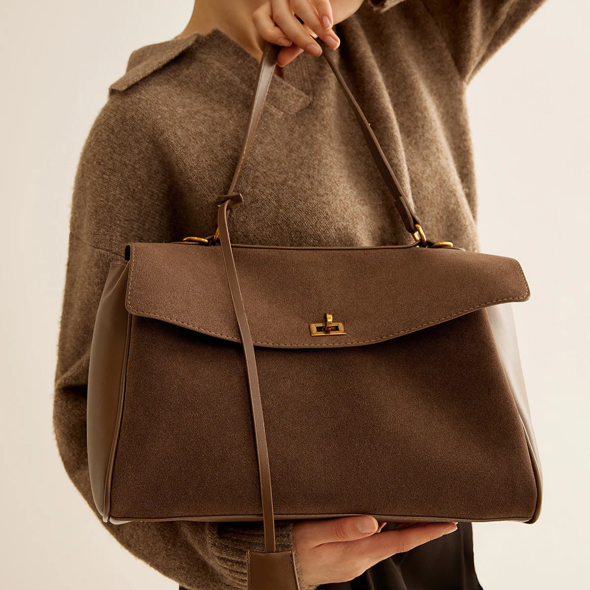 Plush-Suede Handbag