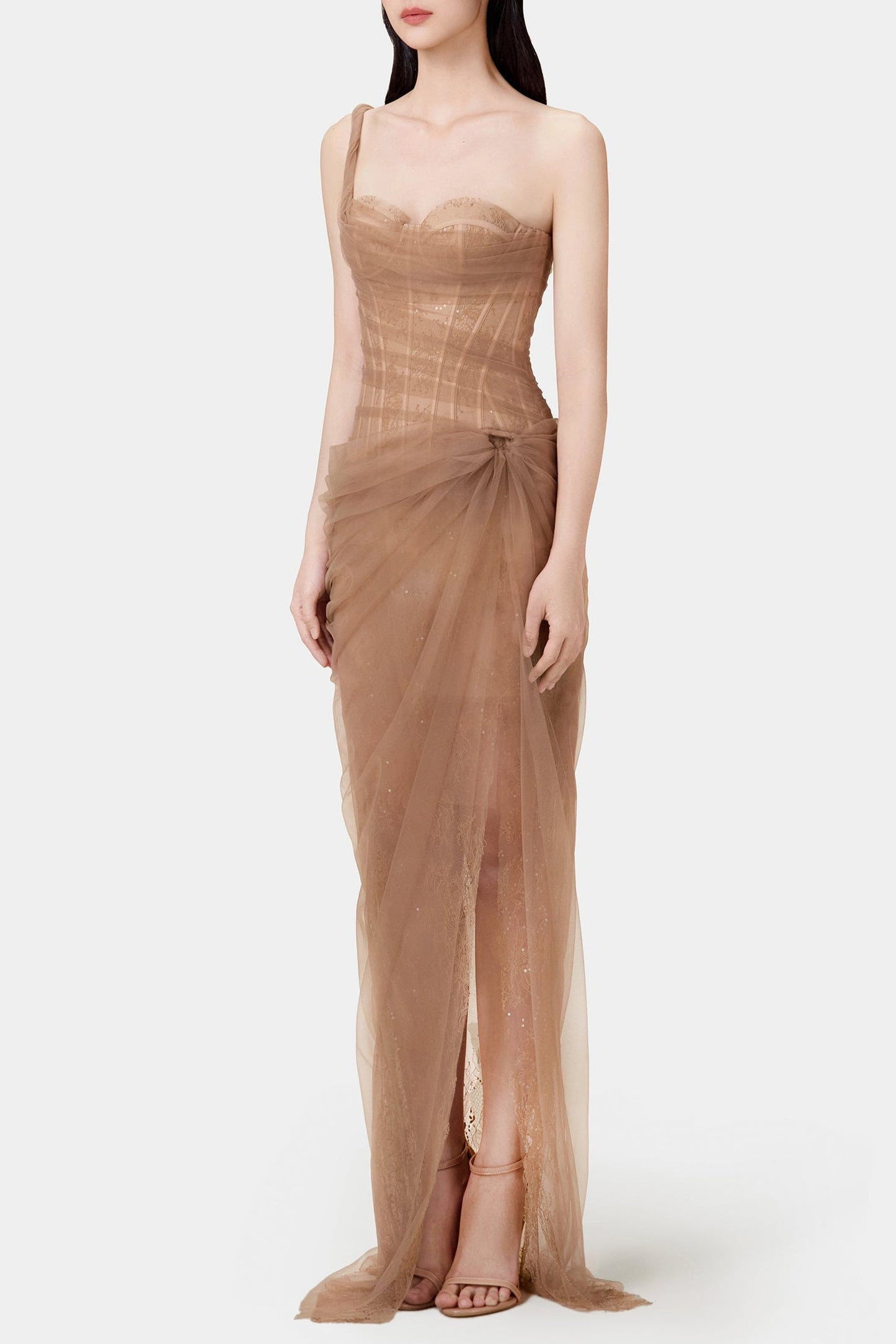 Radiate Confidence: One-Shoulder Lace Dress