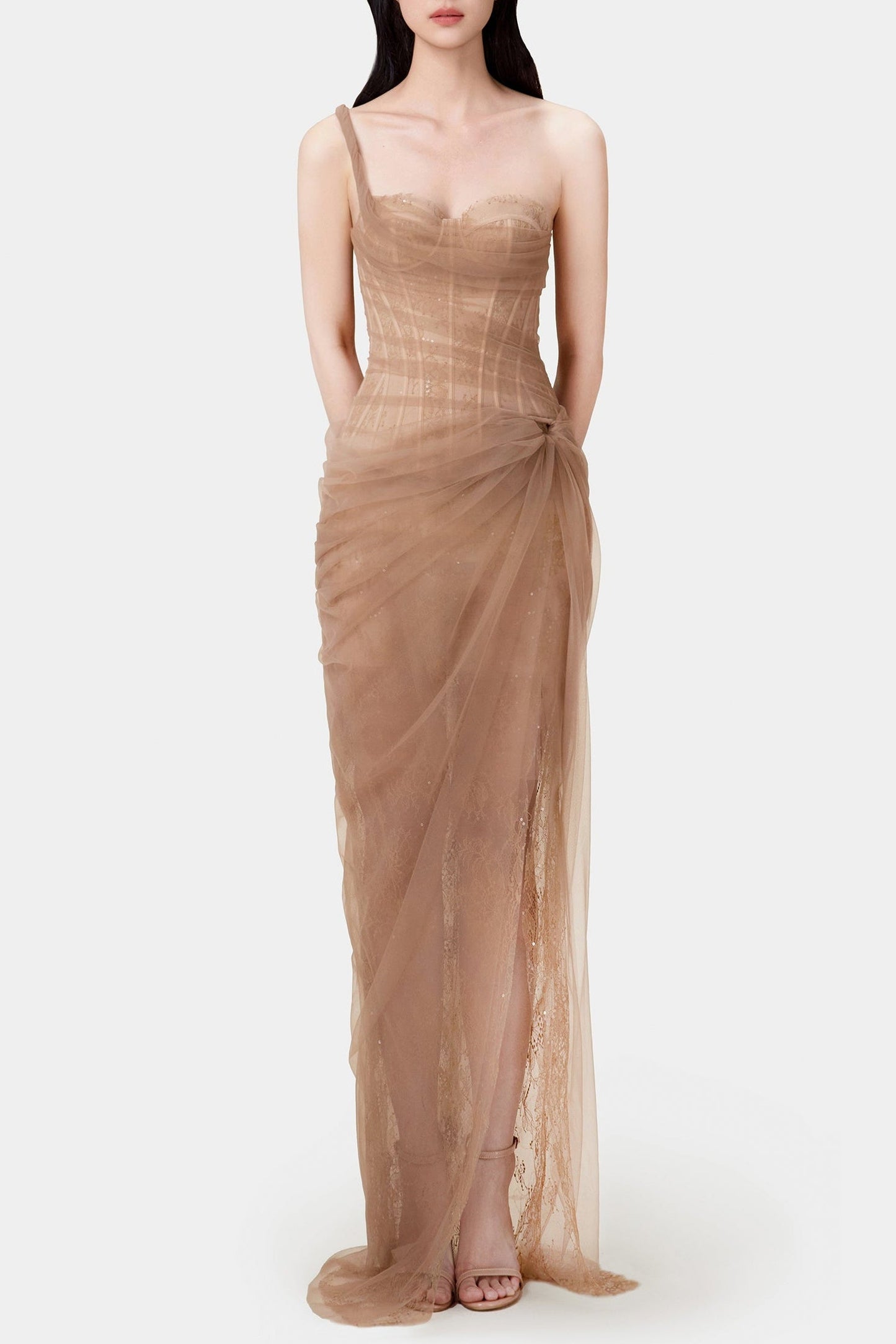 Radiate Confidence: One-Shoulder Lace Dress
