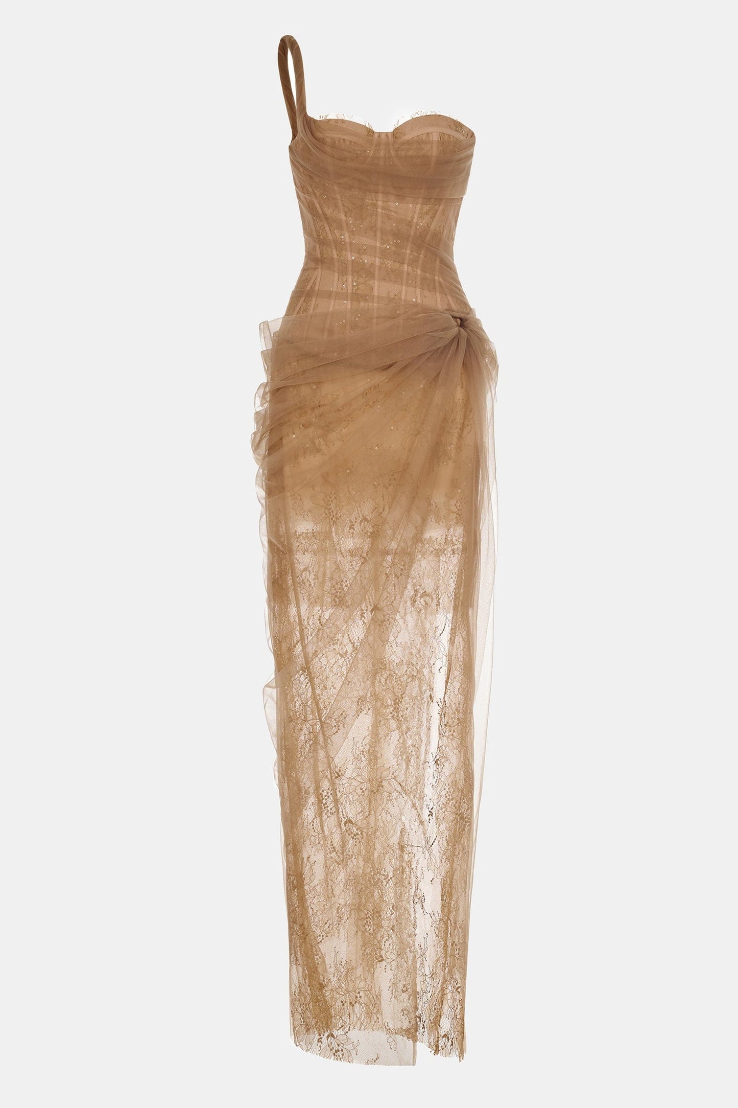 Radiate Confidence: One-Shoulder Lace Dress