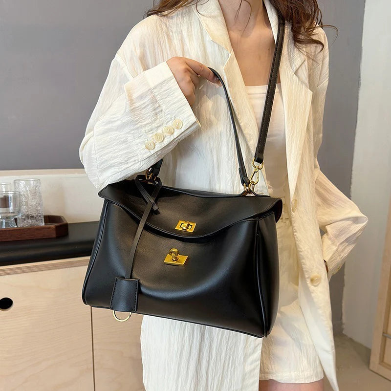 Gold-Hardware Crossbody Bag