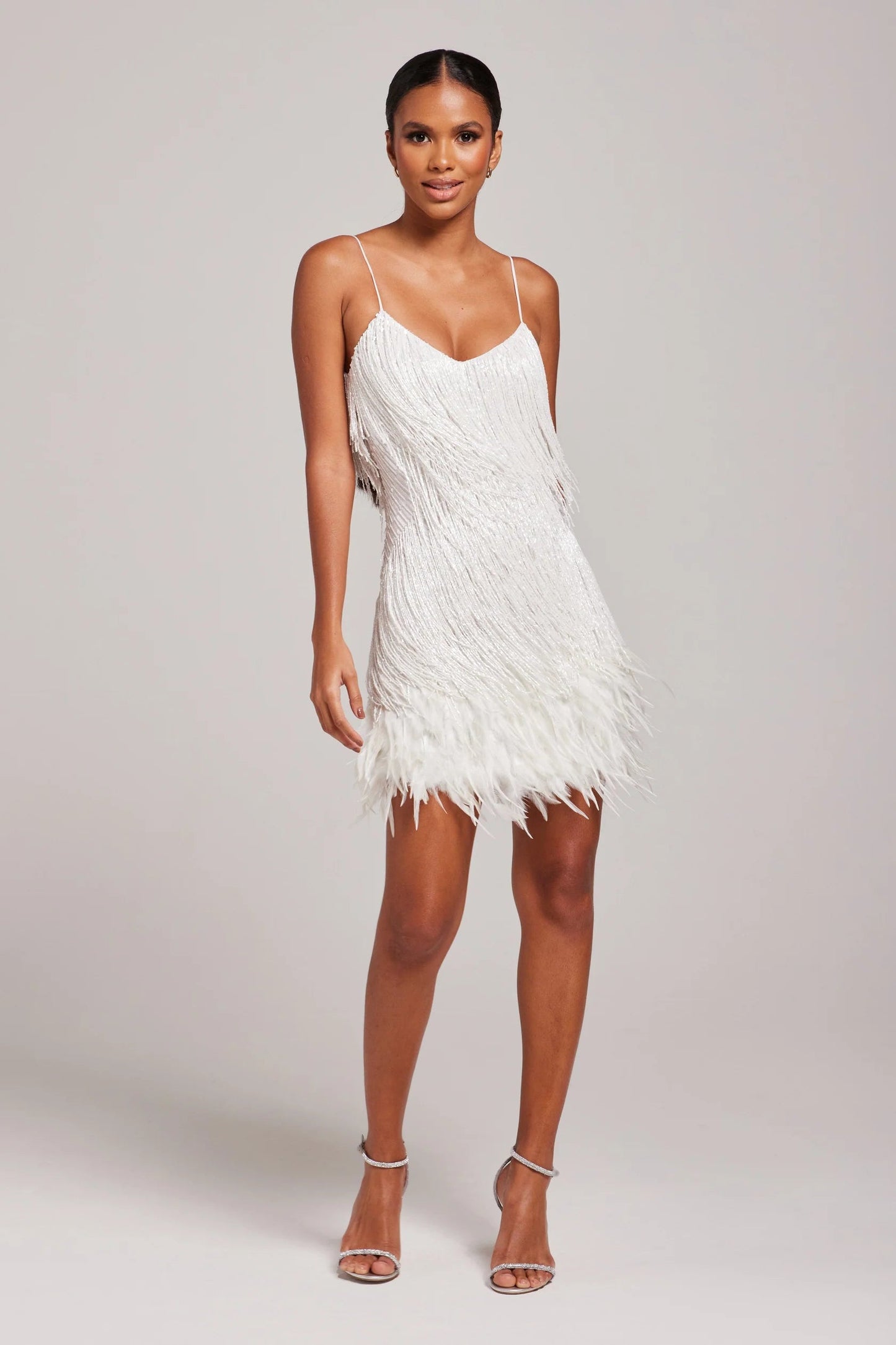 Feather-Chic Mini Dress