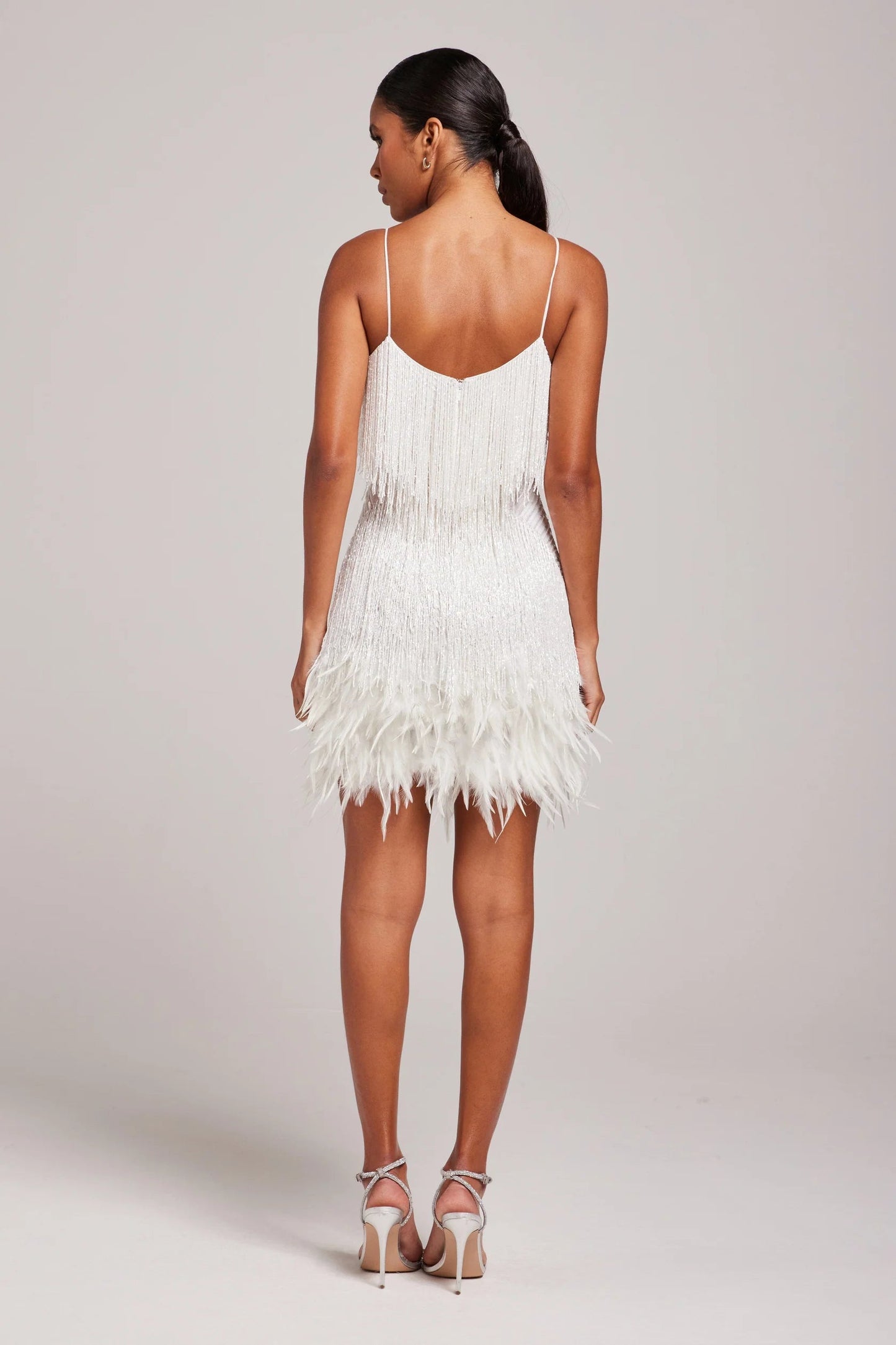 Feather-Chic Mini Dress