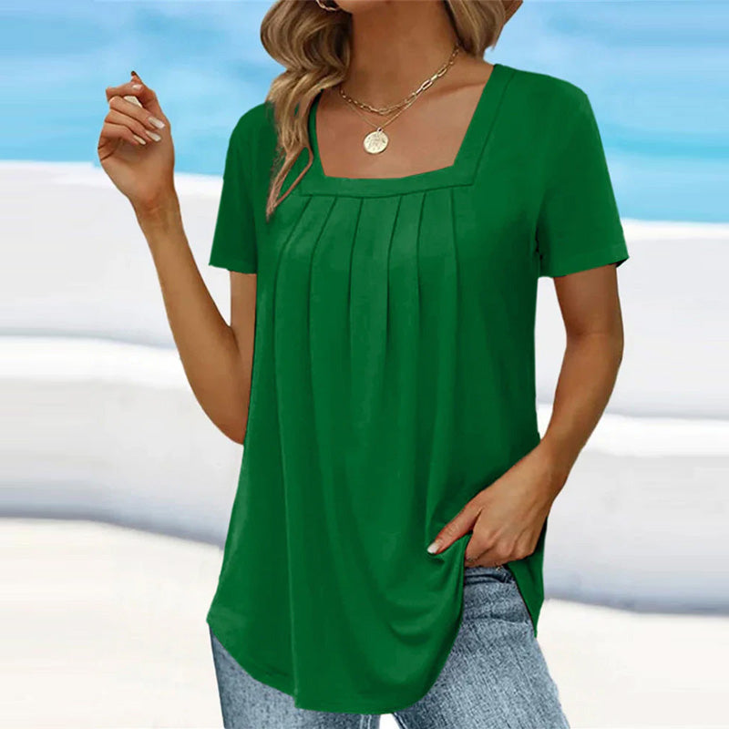 Graceful Square-Neck Blouse