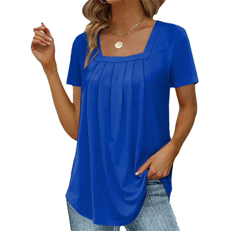 Graceful Square-Neck Blouse