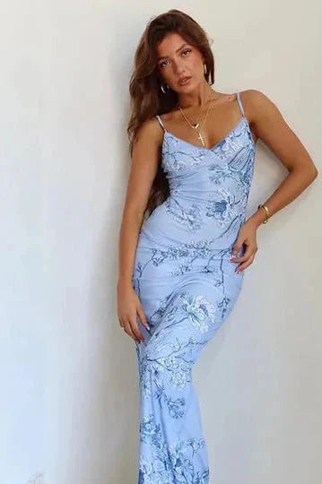 Vibrant Boho V-Neck Suspender Dress