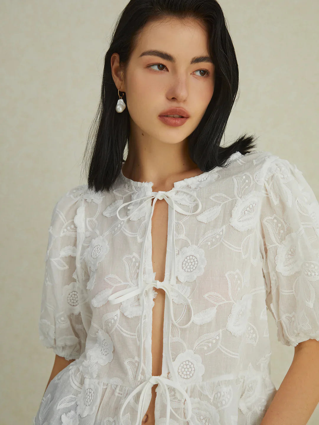Chic Floral Puff Sleeve Blouse