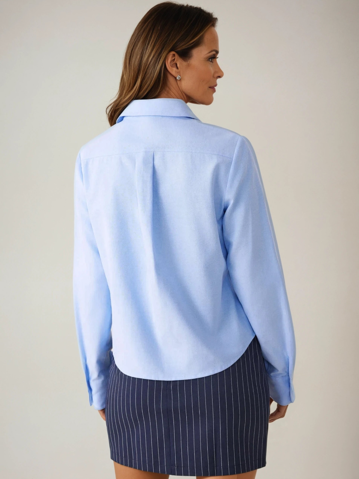 Office-Ready Tailored Blue Shirt