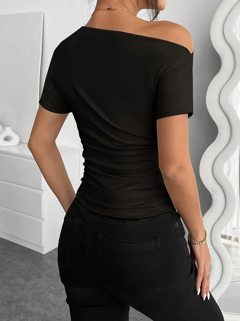 Chic Slim-Fit Pleated Top
