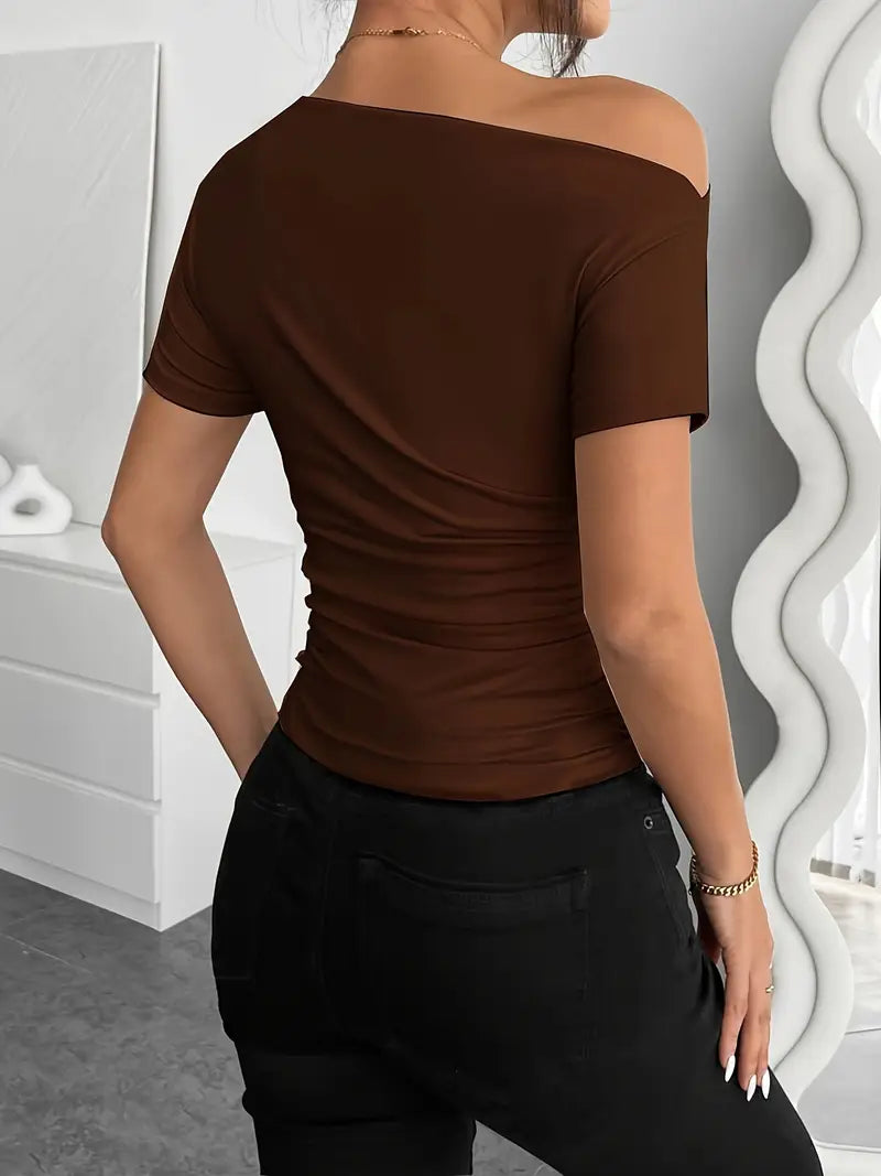 Chic Slim-Fit Pleated Top