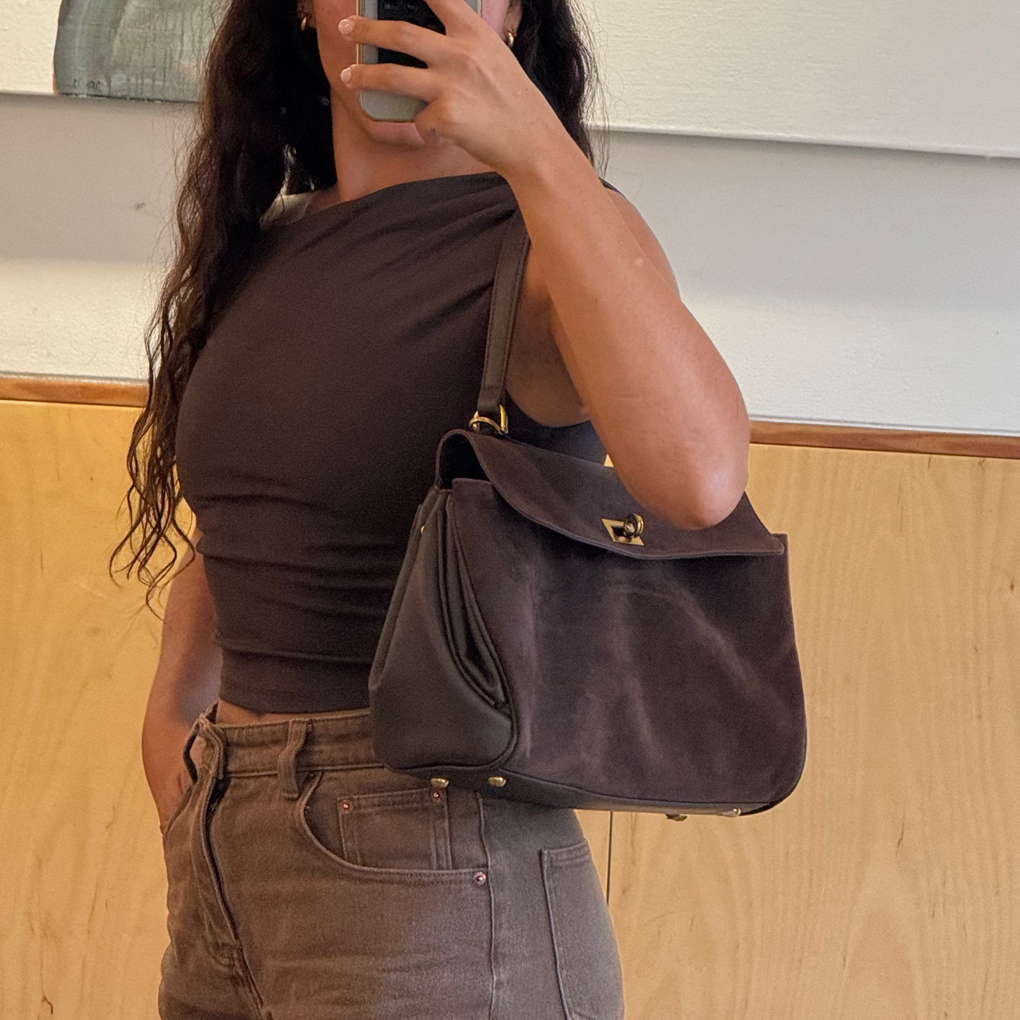 Convertible Gold-Trim Crossbody