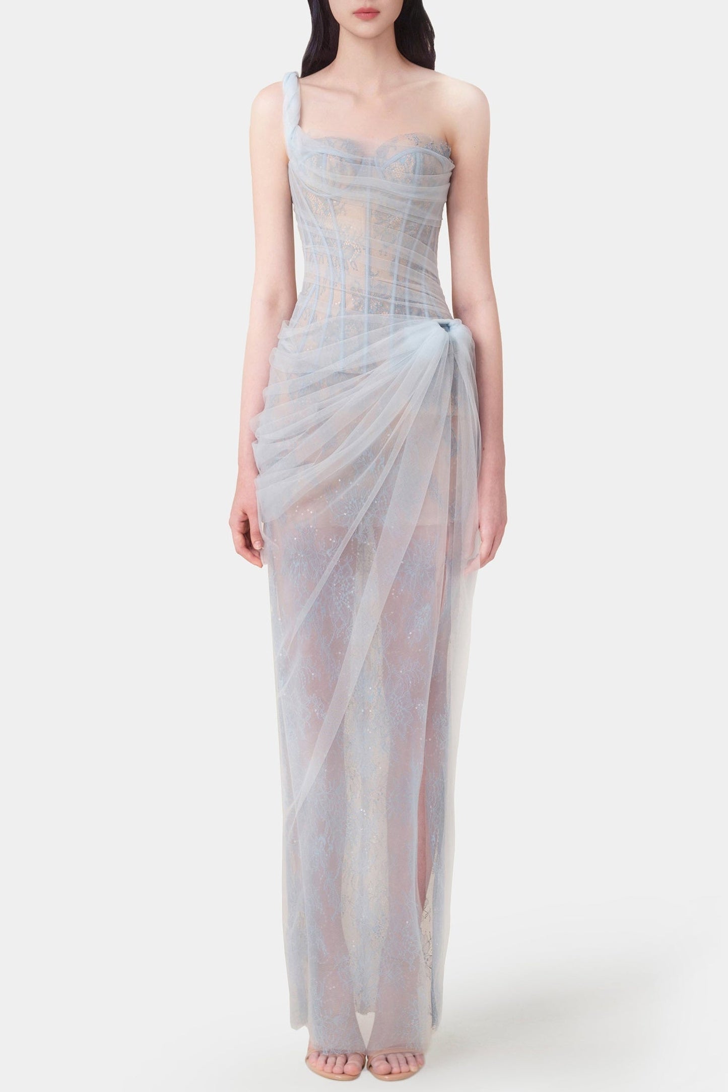 Luxury One-Shoulder Corset Lace Dress