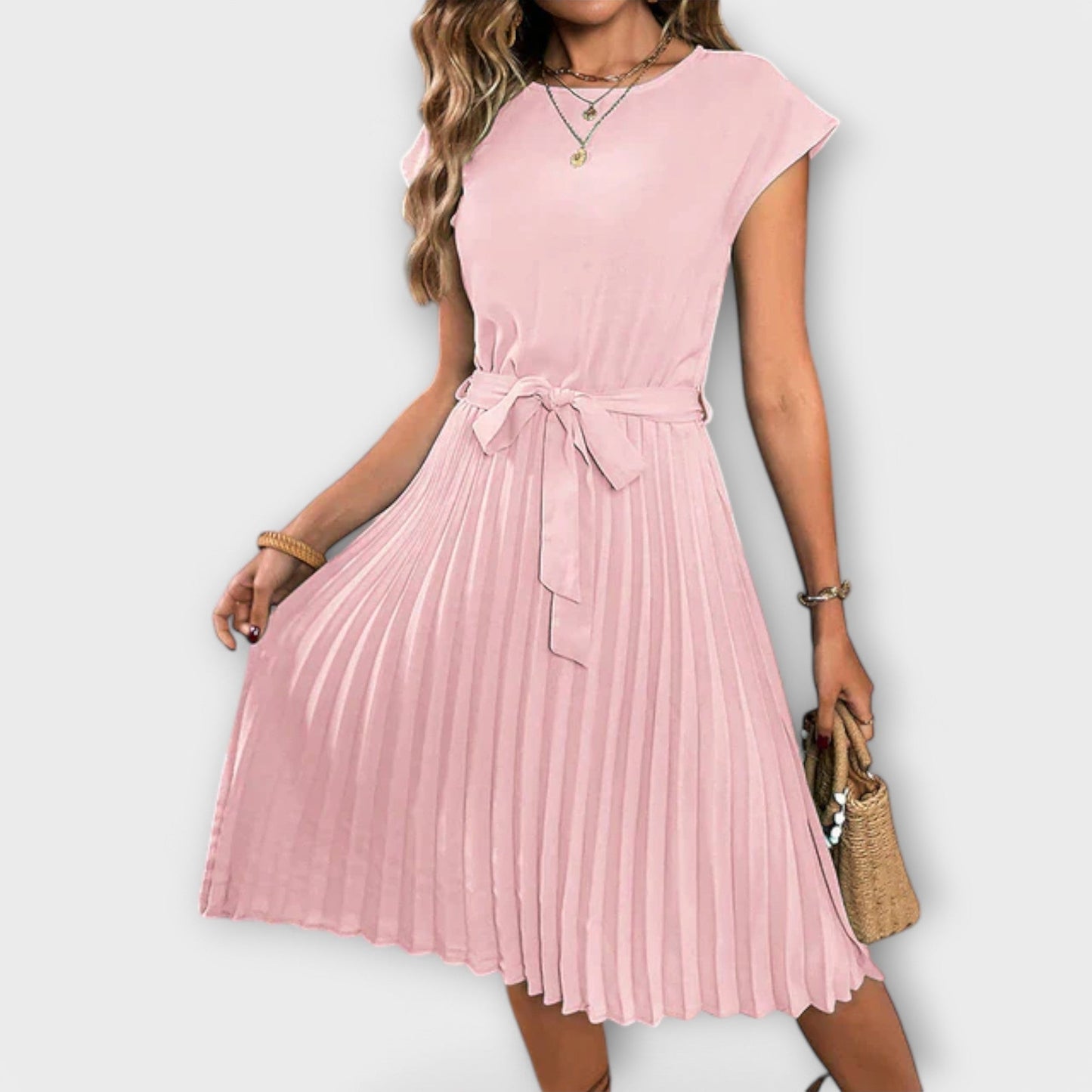 Relaxed Chic Pleated Dress