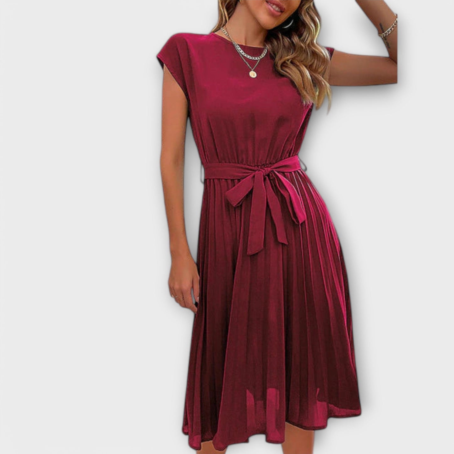 Relaxed Chic Pleated Dress