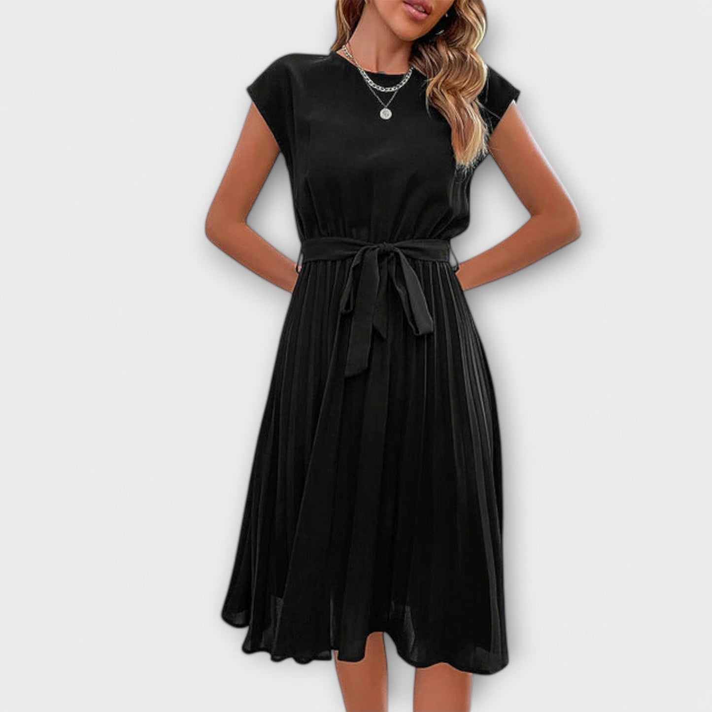Relaxed Chic Pleated Dress