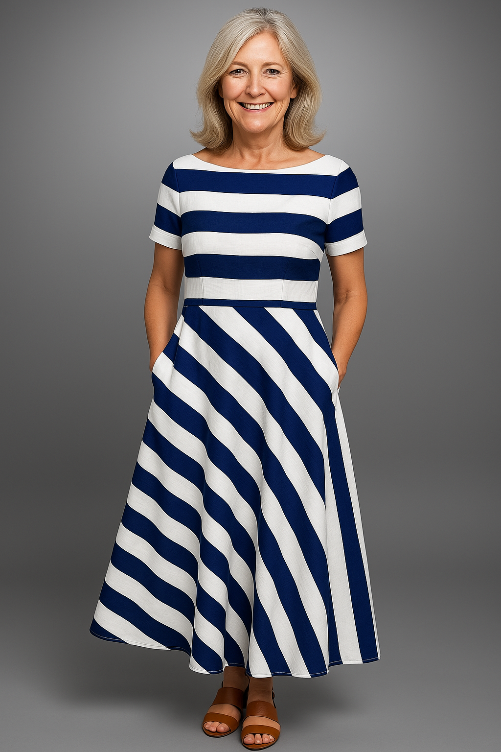 Striped Artisan Dress for Effortless Elegance