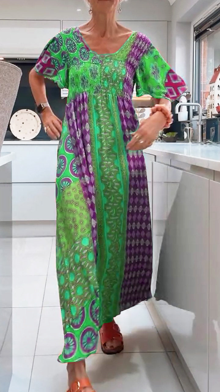 Paisley-Chic Midi Dress