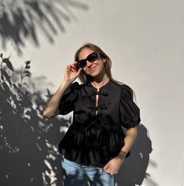 Bold Leopard Puff Blouse