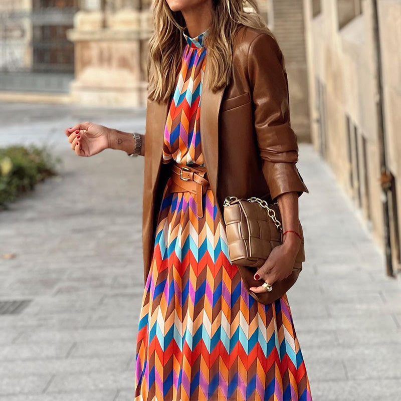 Bold Geometric Dress for Ultimate Comfort