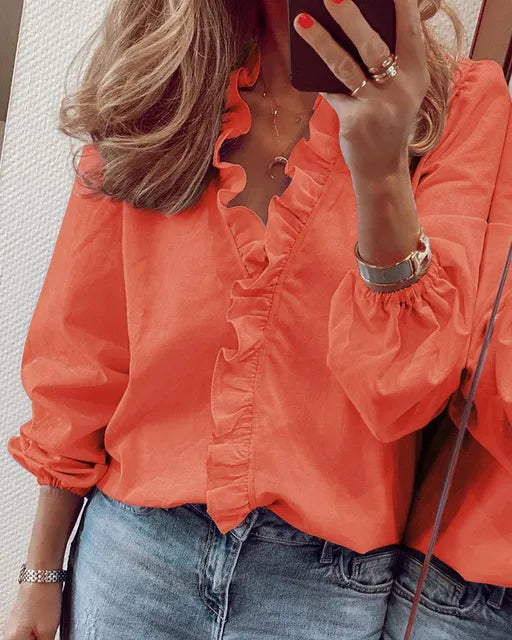 Light, Flattering Summer Ruffle Blouse