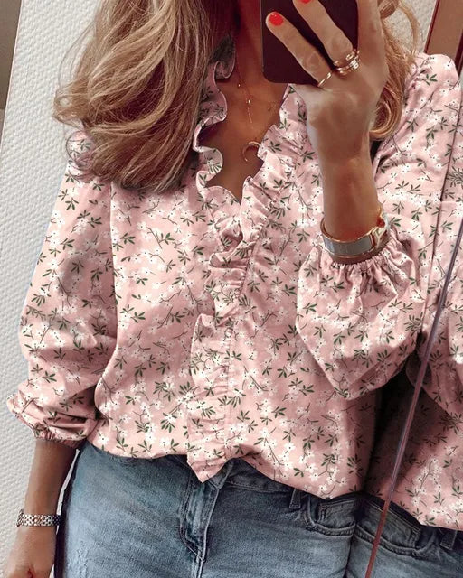 Light, Flattering Summer Ruffle Blouse