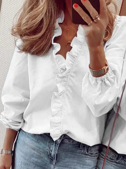 Light, Flattering Summer Ruffle Blouse