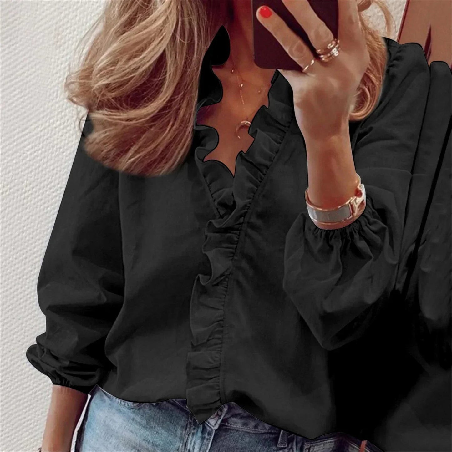 Light, Flattering Summer Ruffle Blouse