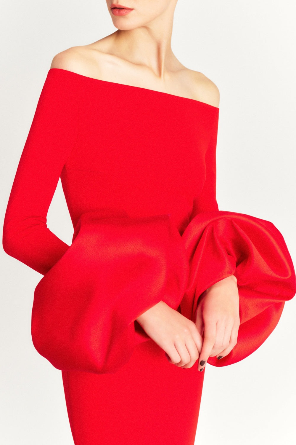 Radiant Red Off-Shoulder Dress