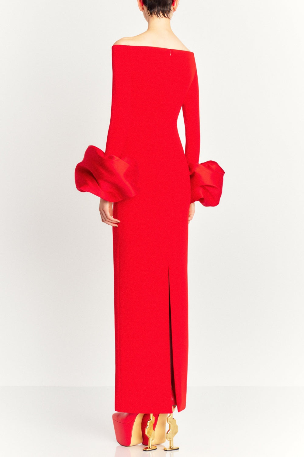 Radiant Red Off-Shoulder Dress
