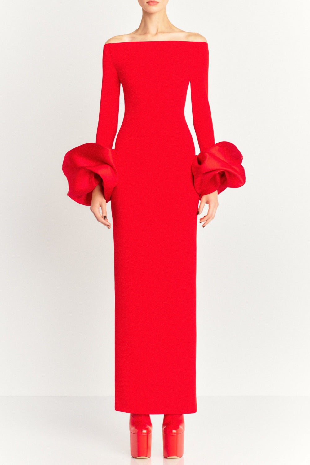 Radiant Red Off-Shoulder Dress