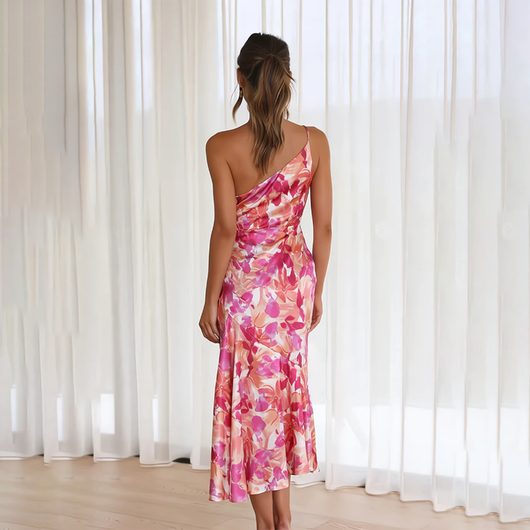 Effortless Asymmetric Floral Dress