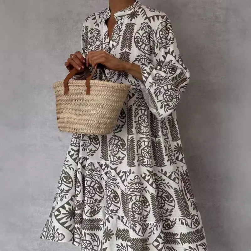 Effortless Elegance Printed Dress