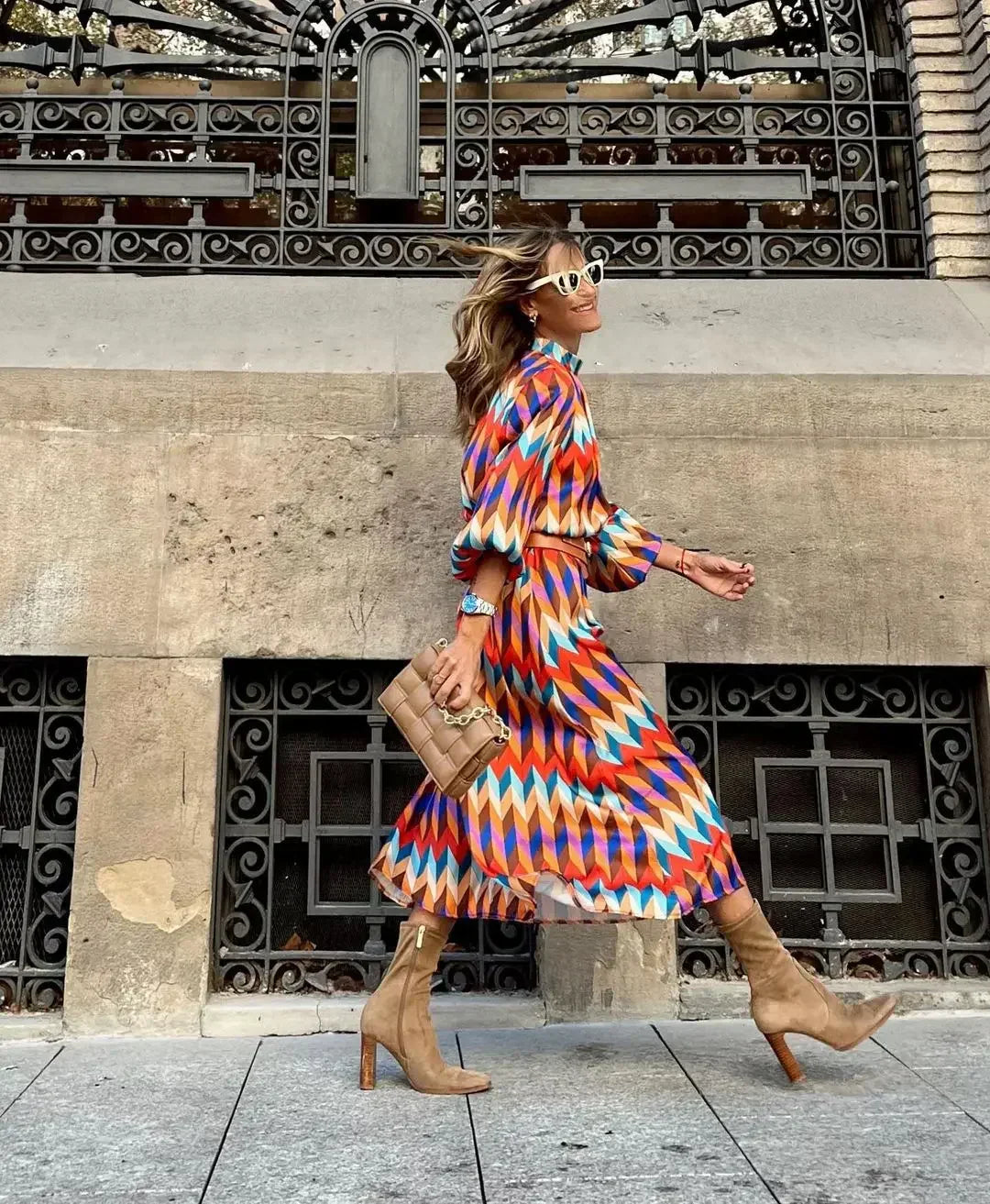 Bold Geometric Dress for Ultimate Comfort