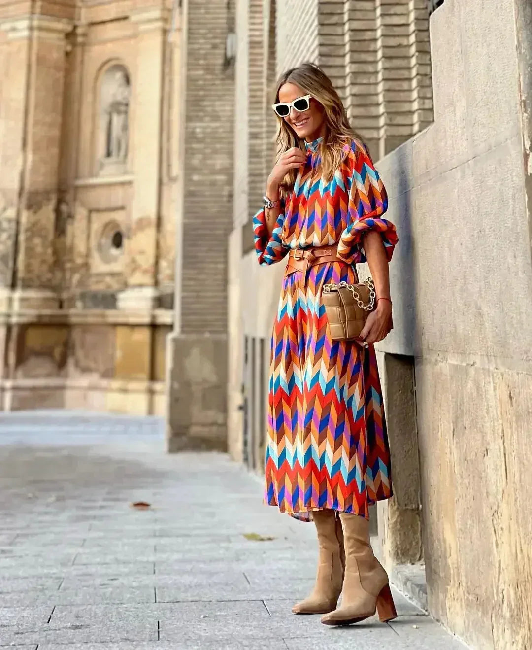 Bold Geometric Dress for Ultimate Comfort