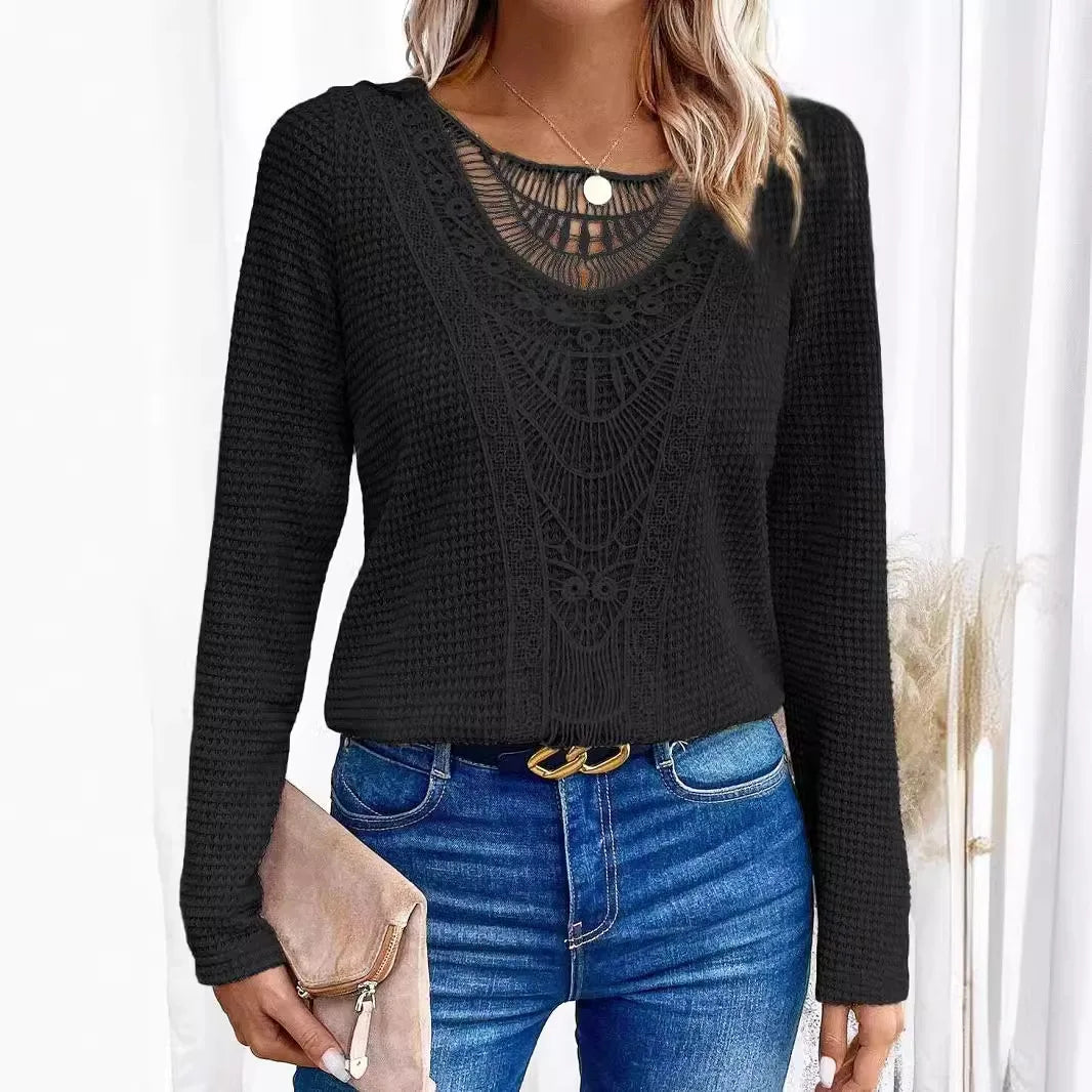 Chic-Lace Cut-Out T-Shirt