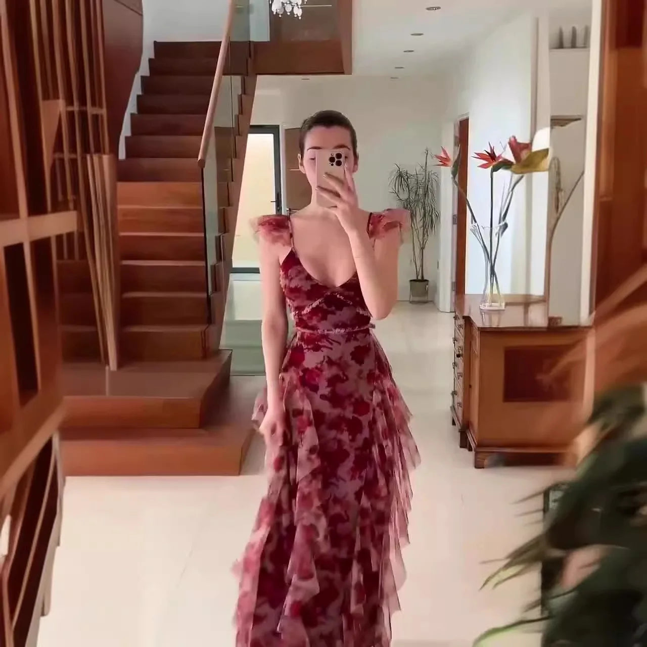 Effortless Floral Ruffle Dress