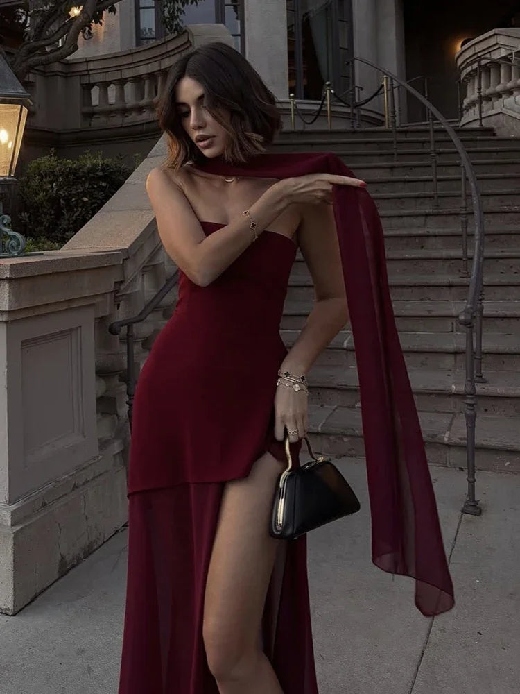 Dramatic Chiffon Maxi for Grand Entrances