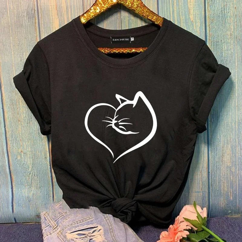 Chic Cat Heart Tee