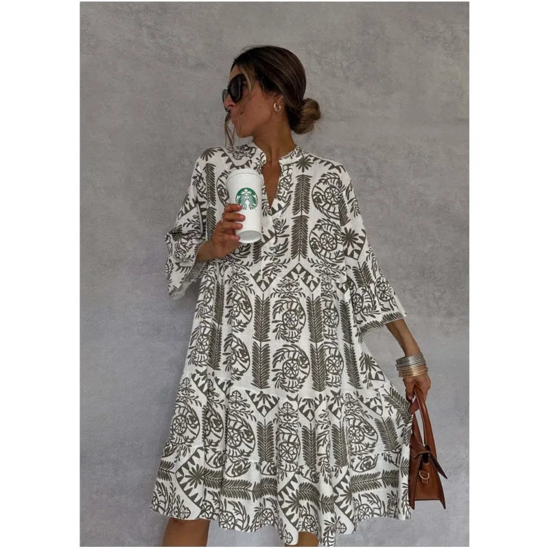 Effortless Elegance Printed Dress