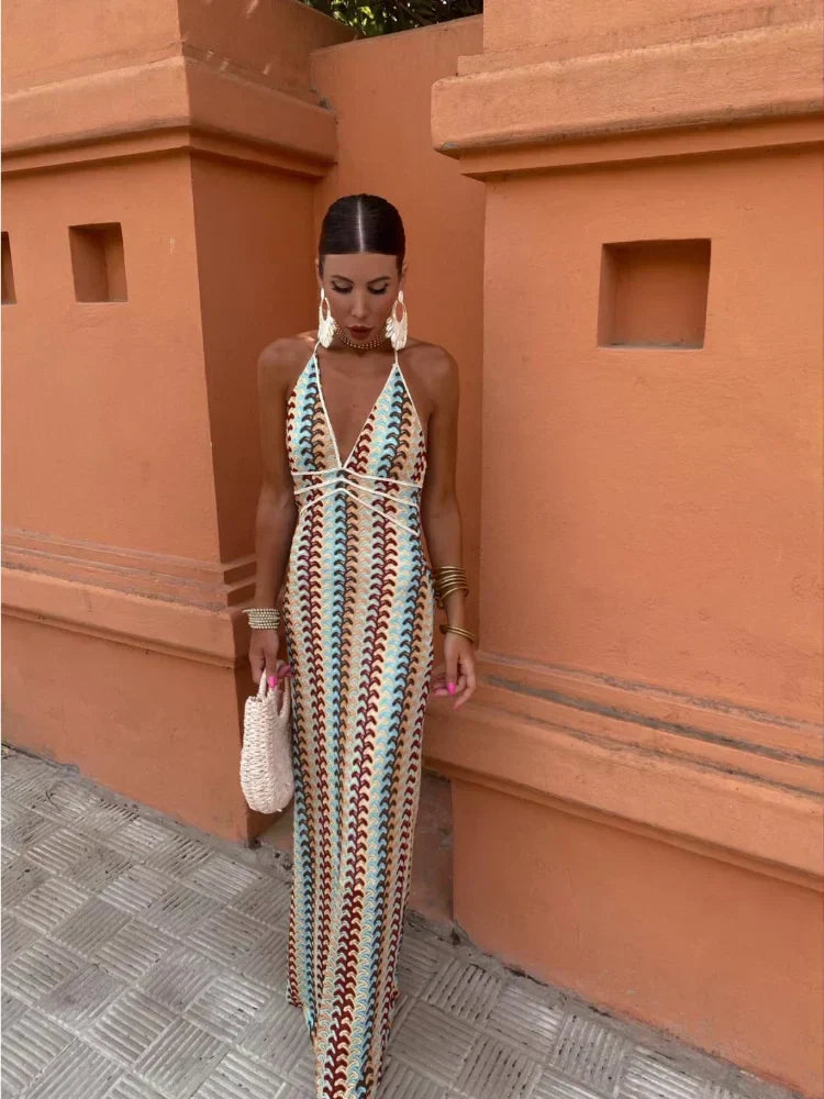 Radiant Elegance Halter Dress